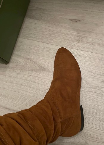 Kahverengi Süet Kadın çizme - Görsel 2