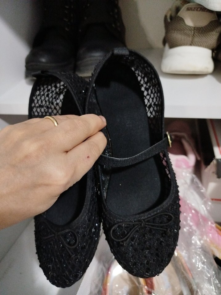 Siyah Nakışlı ve Payetli Gotik Stiletto Babet - Görsel 5