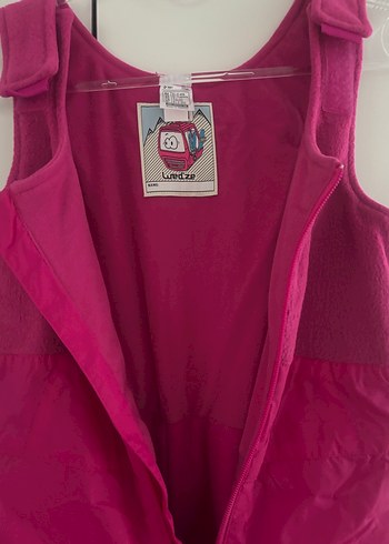 Kız Çocuk Pembe Fermuarlı Kar Pantalonu - Görsel 3