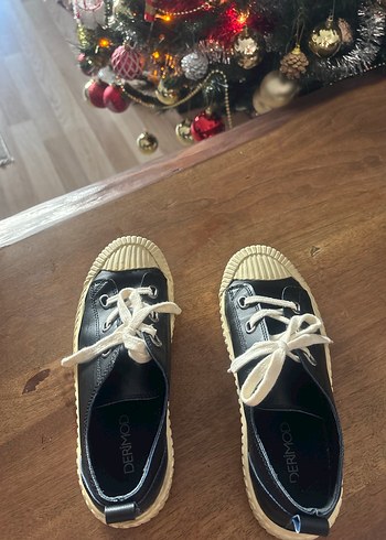 Siyah Kadın Spor Ayakkabı, Düz Taban - Görsel 2