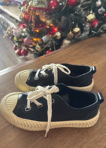 Siyah Kadın Spor Ayakkabı, Düz Taban - Görsel 3