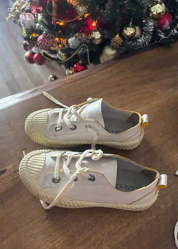 Beyaz Bağcıklı Kadın Spor Ayakkabı - Görsel 5