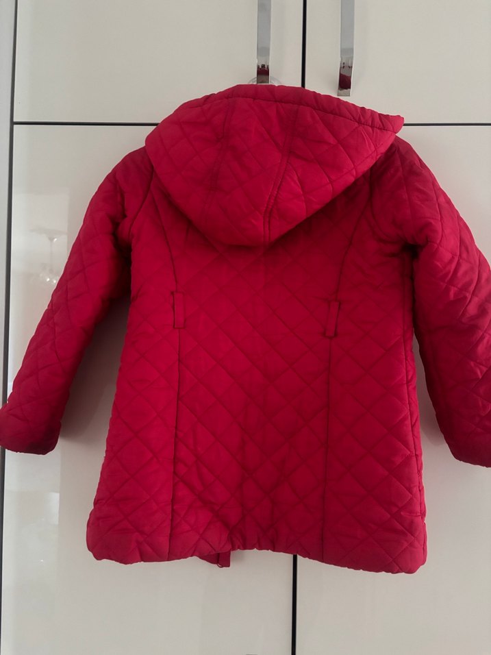 Kız Çocuk Pembe Kapüşonlu Fermuarlı Mont - Görsel 2