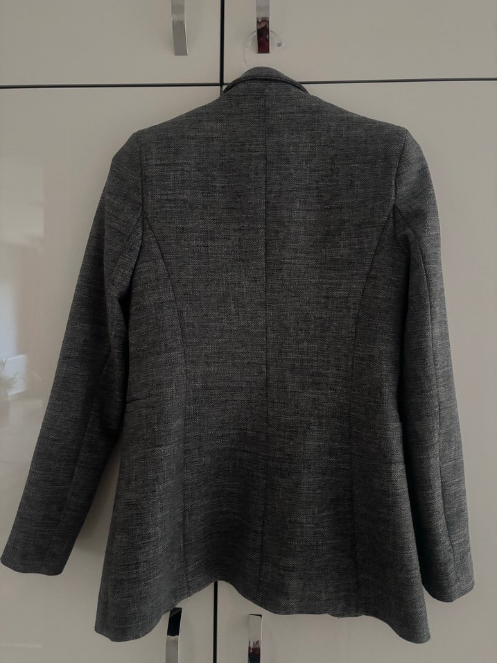 Gri Düğmeli Kadın Blazer Ceket - Görsel 2