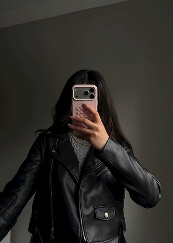 Stradi Kadın Siyah Biker Deri Ceket - Görsel 10