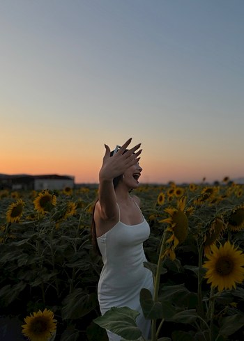 Bershka midi boy beyaz elbise - Görsel 2