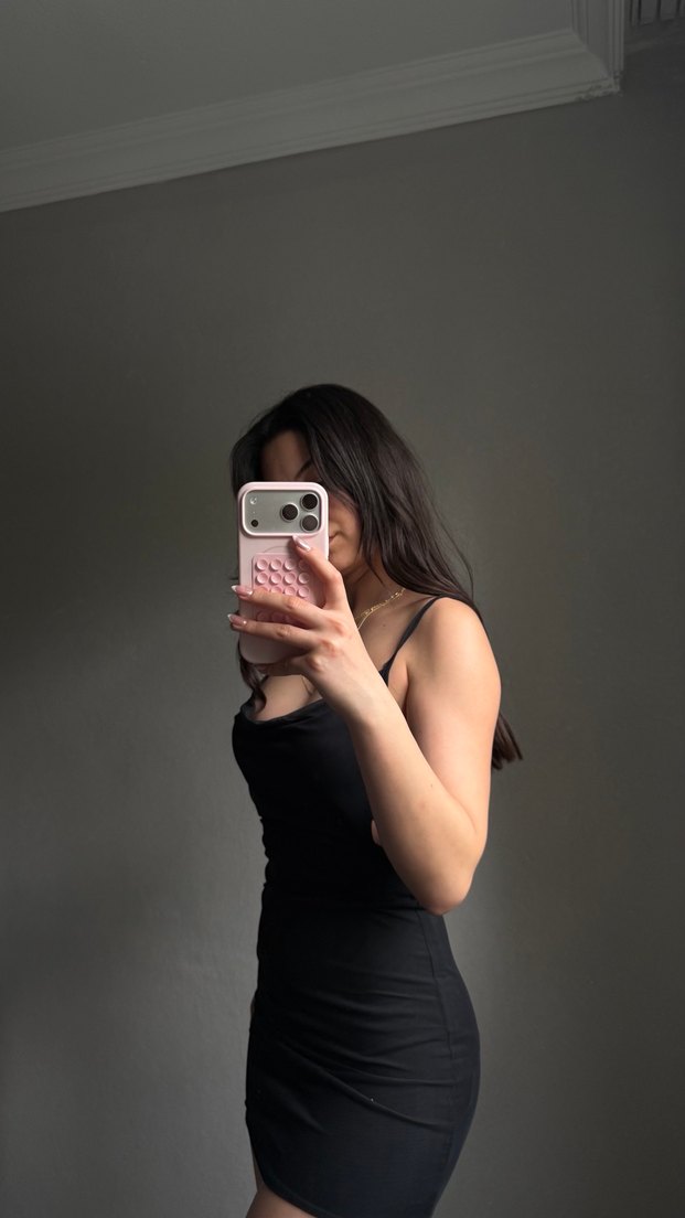 Siyah Straplez Saten Mini Elbise - Görsel 4