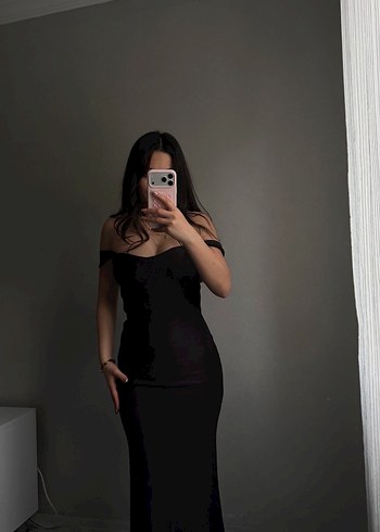 Siyah Straplez uzun  Elbise - Görsel 2