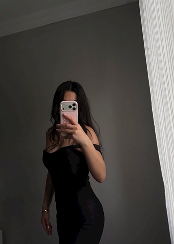 Siyah Straplez uzun  Elbise - Görsel 3