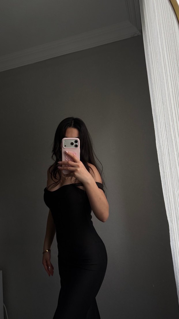 Siyah Straplez uzun  Elbise - Görsel 3