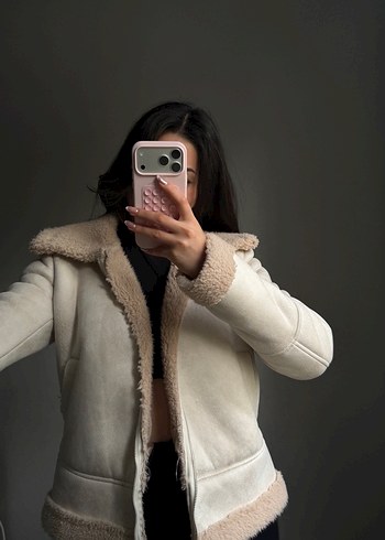 Bej Kürk Detaylı Kadın Kışlık Ceket - Görsel 9