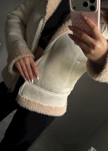 Bej Kürk Detaylı Kadın Kışlık Ceket - Görsel 2