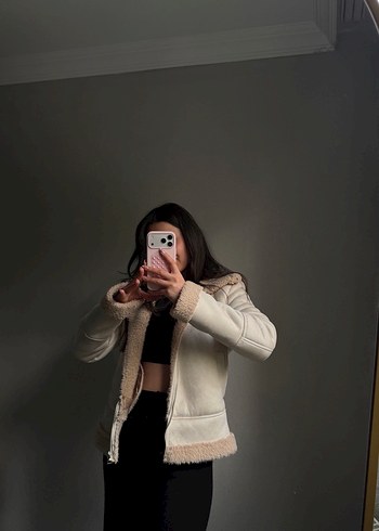 Bej Kürk Detaylı Kadın Kışlık Ceket - Görsel 7