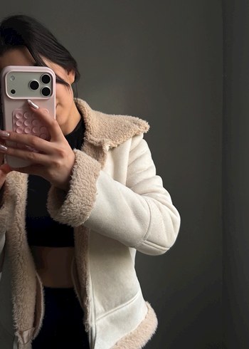 Bej Kürk Detaylı Kadın Kışlık Ceket - Görsel 8