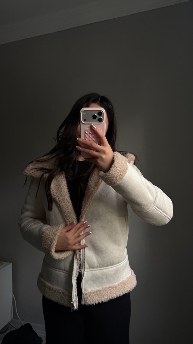 Bej Kürk Detaylı Kadın Kışlık Ceket - Görsel 5