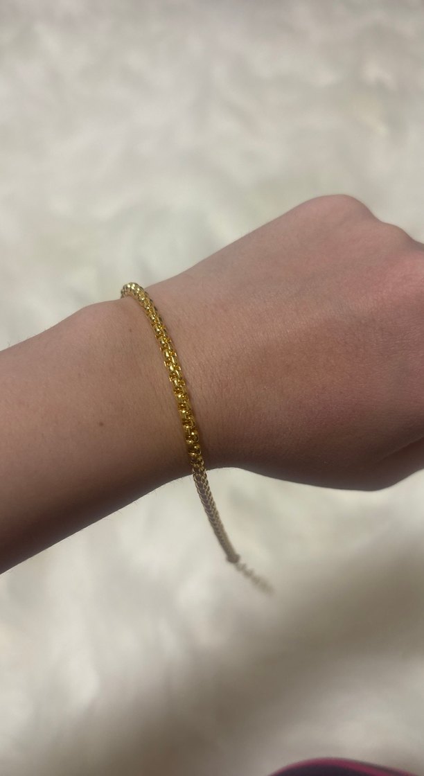 Zincir Detaylı Altın Rengi Kadın Bileklik - Görsel 4