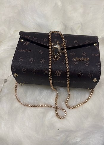 Zincir Detaylı Kahverengi Deri Kadın Çanta - Görsel 3