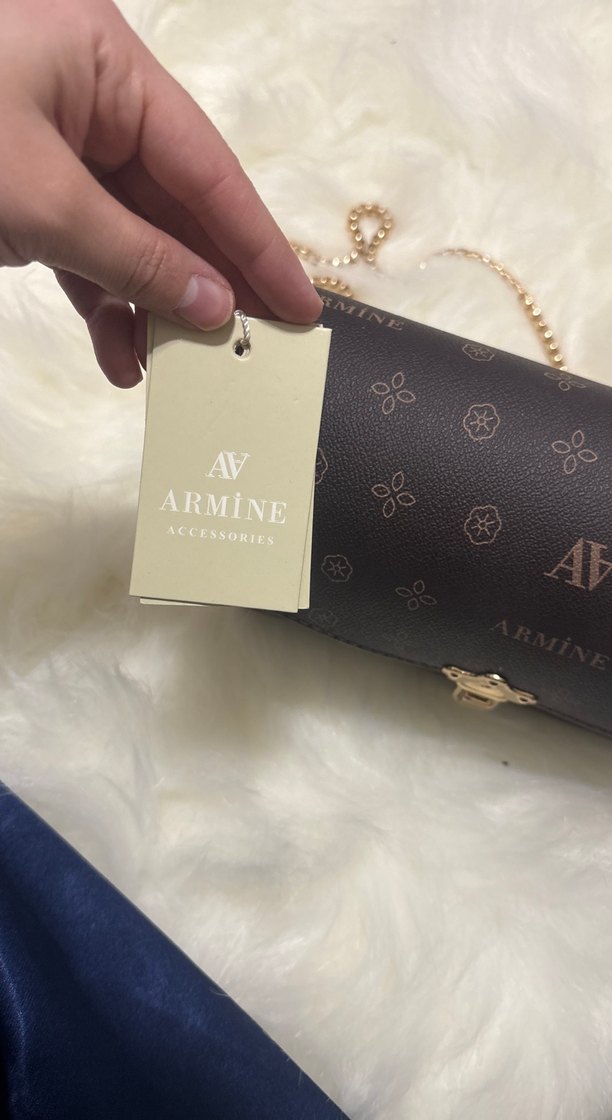 Zincir Detaylı Kahverengi Deri Kadın Çanta - Görsel 2