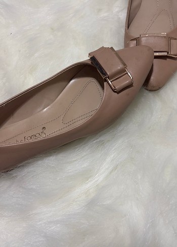 Bej Kadın Tokalı Blok Topuklu Babet - Görsel 2