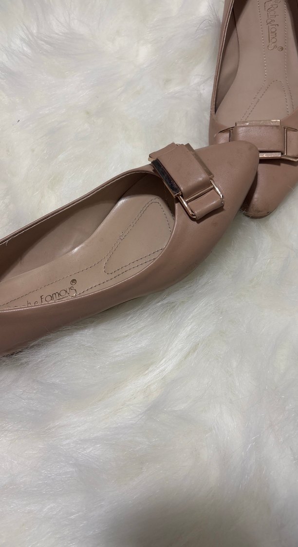 Bej Kadın Tokalı Blok Topuklu Babet - Görsel 2