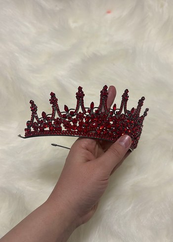 Bordo Parlak Kristal Taç - Görsel 2