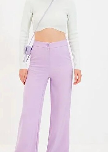 Lila Kumaş Kadın Pantolon - Görsel 4