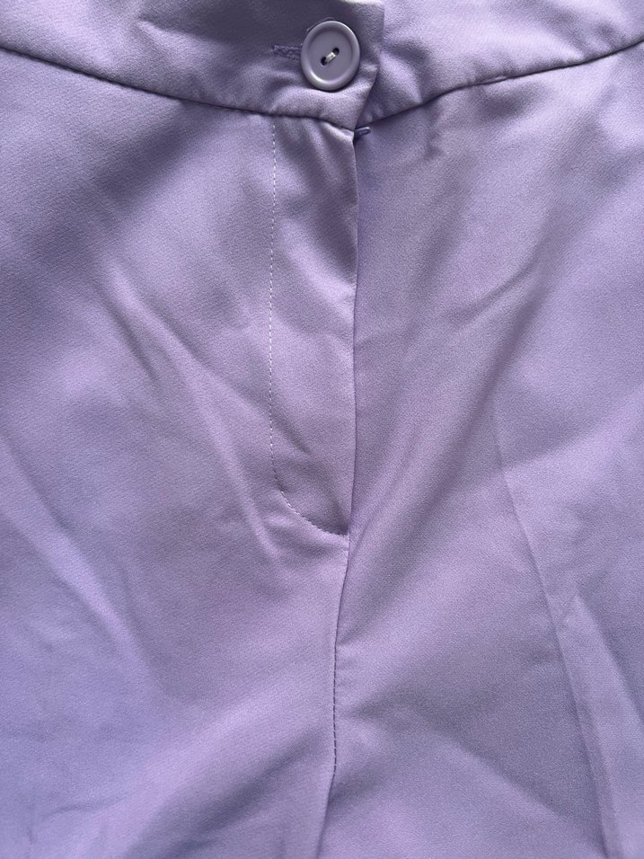 Lila Kumaş Kadın Pantolon - Görsel 3