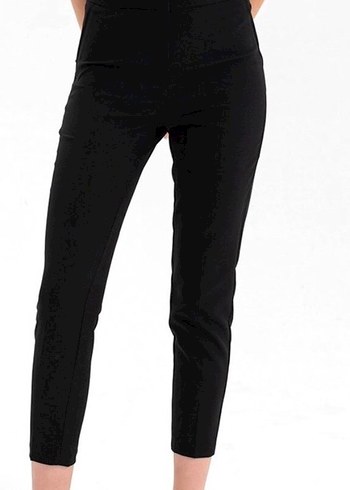 Yüksek bel Siyah Kadın Kumaş Pantolon Regular Fit - Görsel 3