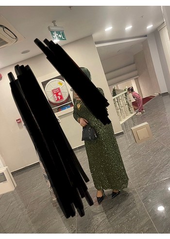 Yeşil tesettür abiye - Görsel 2