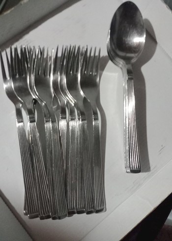 Gri Metal Çatal ve Kaşık Seti - Görsel 2