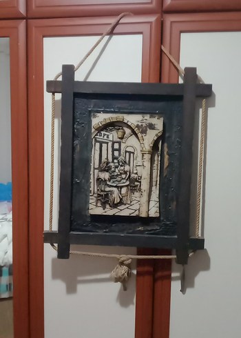 Bej Tonlarında Koyu Renk Çerçeveli Tablo - Görsel 3