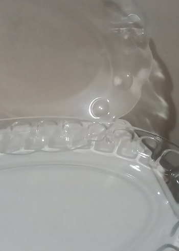 Beyaz Desensiz Cam Tabak Seti - Görsel 3