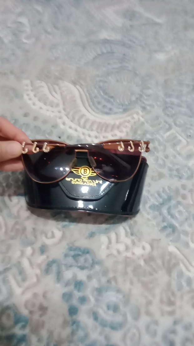 Parlak Kahverengi Tokalı Kadın Güneş Gözlüğü - Görsel 3