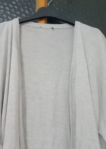 Gri Midi Kadın Uzun Kollu Hırka - Görsel 3