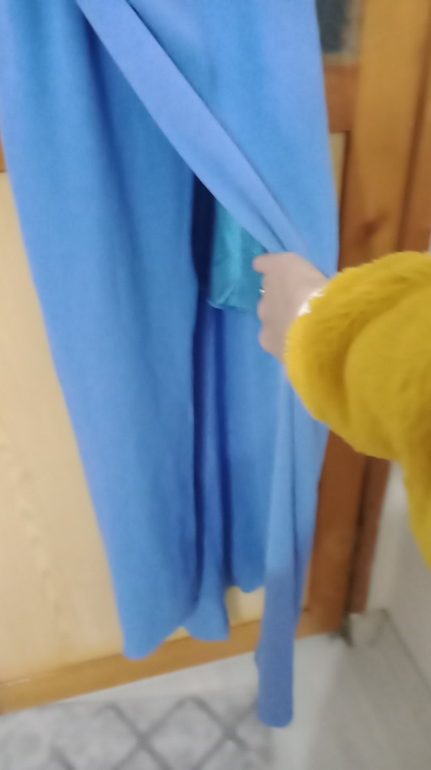 Mavi Drapeli Uzun Abiye Elbise - Görsel 2