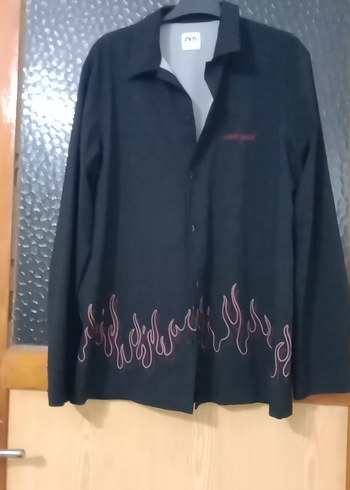 Siyah Düğmeli Uzun Kollu Midi Gömlek - Görsel 2