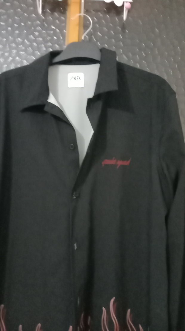 Siyah Düğmeli Uzun Kollu Midi Gömlek - Görsel 4