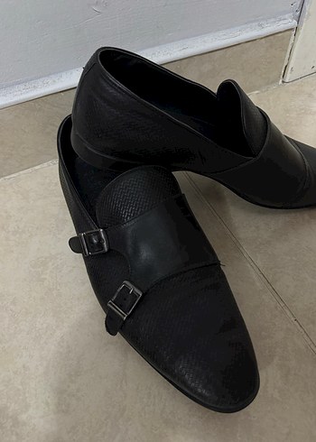 Klasik Siyah Deri Tokalı Erkek Ayakkabı - Görsel 3