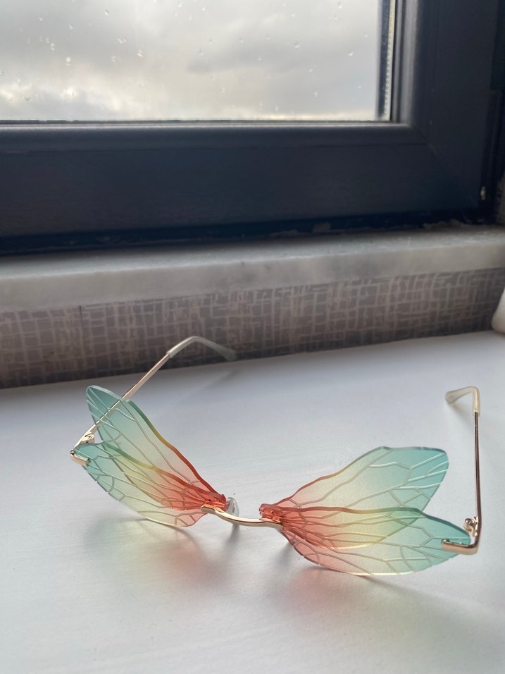 Şeffaf Kanat Tasarımlı Pastel Kadın Gözlüğü - Görsel 2