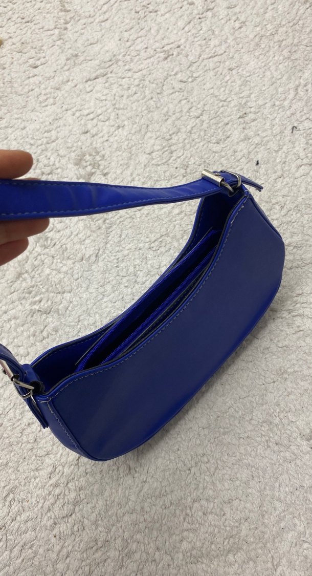 Pastel Mavi Deri Fermuarlı Kadın Çanta - Görsel 3