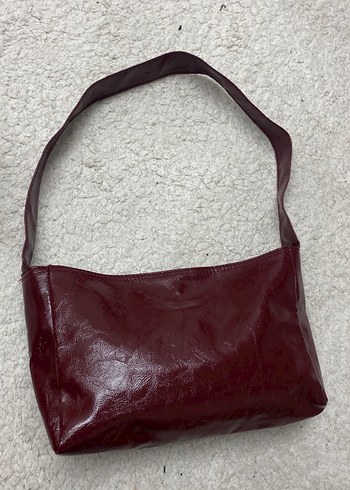 Bordo Deri Kadın Omuz Çantası - Görsel 2