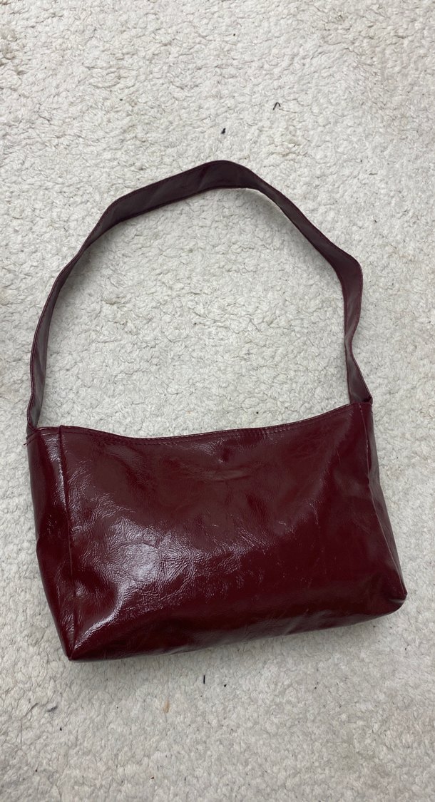 Bordo Deri Kadın Omuz Çantası - Görsel 2