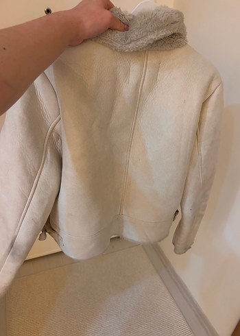 Kürk Detaylı Bej Süet Kadın Ceket - Görsel 2