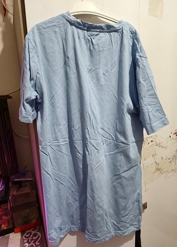 Mavi Oversize Erkek Tişört - Görsel 2