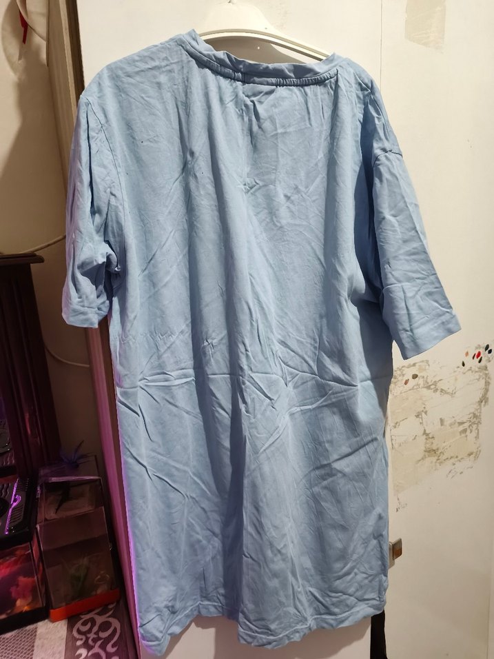 Mavi Oversize Erkek Tişört - Görsel 2