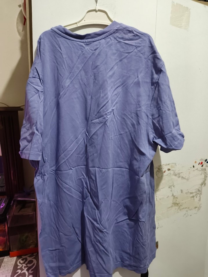 Mor Batik Desenli Salaş Kadın Tişört - Görsel 2