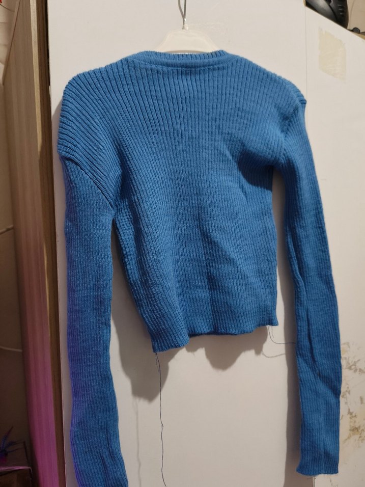 Mavi Triko Kadın Uzun Kollu Kazak - Görsel 2