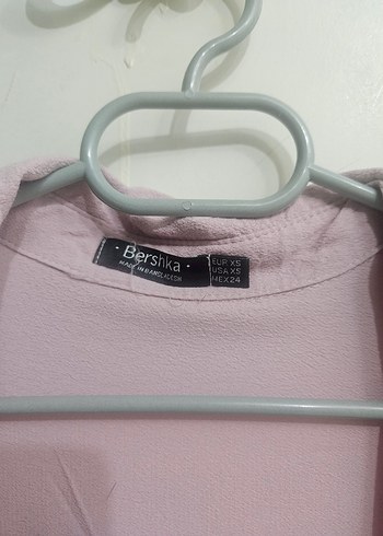 Pembe Düğmeli Keten Gömlek - Görsel 2