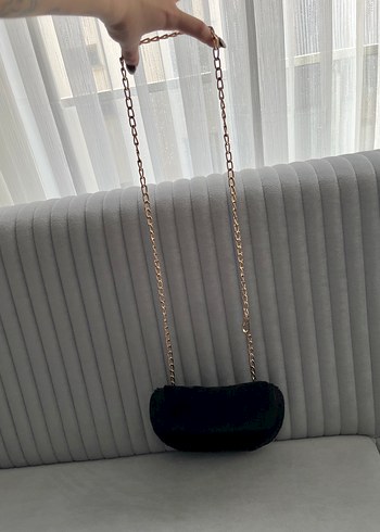 Siyah Kürklü Kadın Omuz Çantası - Görsel 2