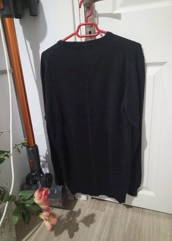 ErkekSiyah Örgü Yün Kazak - Görsel 2